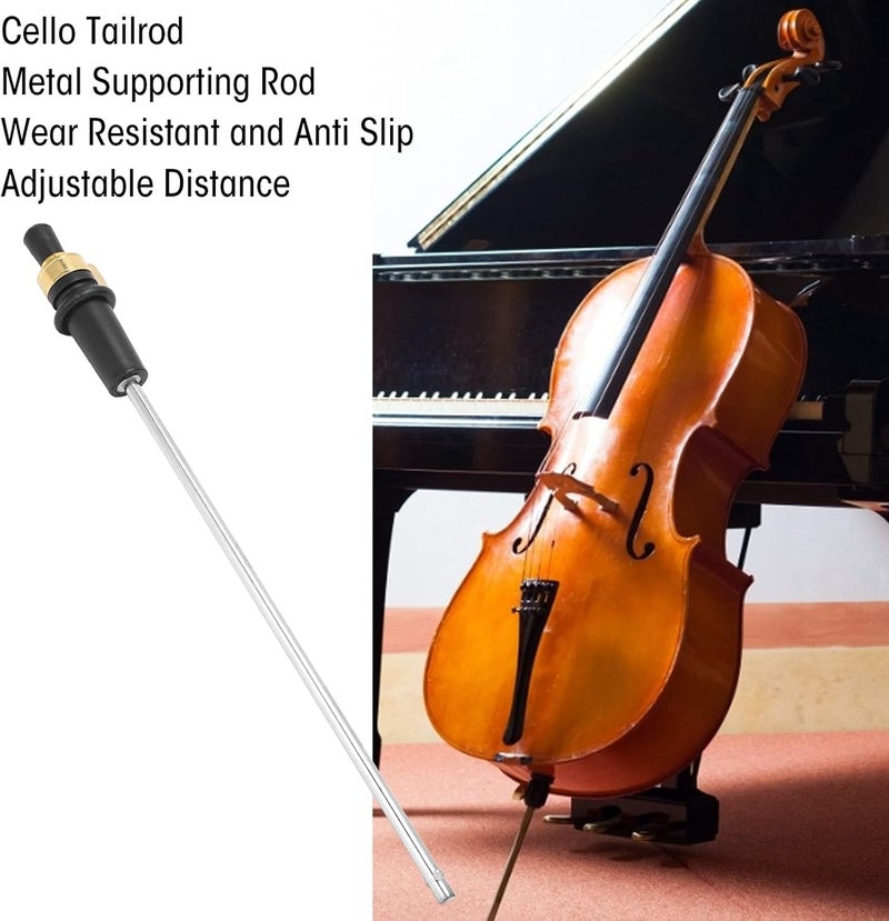 Shanrya Cellos End Pin Accessory, Cello Endpin, Stainless Steel Cello Tailrod 40.5cm Sturdy 1/2 Adjustable for Instrument - Image 4